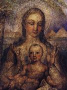 Blake, William madonnan med jed jesusbarnet i egypten Germany oil painting artist